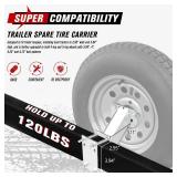 FIERYRED Trailer Spare Tire Mount,120LBS Spare Tire Carrier for Trailer,Utility Trailer and Boat, Tire Holder Bracket Fits 4 & 5 Lugs Wheels, Hold 3.94, 4, 4.25 and 4.72 Bolt Pattern