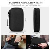 FYY Electronic Organizer, Travel Cable Organizer Bag Pouch Electronic Accessories Carry Case Portable Waterproof Double Layers Storage Bag for Cable, Cord, Charger, Phone, Earphone, Large Size, Black