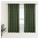 Bathroom Curtains Window,Dark Leaf Green Boho Floral Privacy Opaque Spring Kitchen Curtains 45 Inch Length