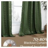 Bathroom Curtains Window,Dark Leaf Green Boho Floral Privacy Opaque Spring Kitchen Curtains 45 Inch Length