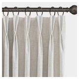 Pinch Pleated Blackout Curtains for Bedroom 2 Panel Sets Neutral Farmhouse Cream Natural Linen Black Out Drapes 84 Inches Long Thermal Insulated Light Blocking Room Darkening Pleat Window Curtains