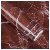 AbaBoorty 200x16 Dark Cherry Red Marble Wallpaper for Countertops Waterproof Faux Granite Contact Paper Covers Counter Top Self Adhesive Vinyl Wall Paper for Decor Bathroom Counters Vanity Desk