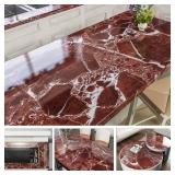 AbaBoorty 200x16 Dark Cherry Red Marble Wallpaper for Countertops Waterproof Faux Granite Contact Paper Covers Counter Top Self Adhesive Vinyl Wall Paper for Decor Bathroom Counters Vanity Desk
