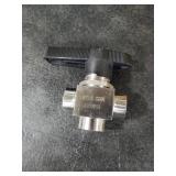 3 Way Ball Valve 1/2 NPT Reduce port 7mm Stainless Steel L Port NPT Instrument Fitting (1/2)
