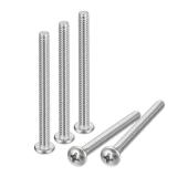 uxcell #10-24x4 Pan Head Machine Screws, 304 Stainless Steel 18-8 Screw, Phillips Drive, Fully Threaded, Bright Finish, Pack of 10