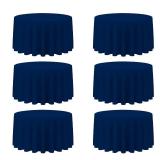 BRILLMAX 6 Pack Navy Blue Round Tablecloths 120 Inch - Circle Bulk Linen Polyester Fabric Washable Table Cloth Covers for Wedding Reception Banquet Birthday Party Buffet Restaurant