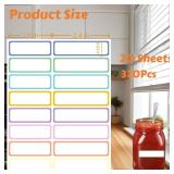 Waterproof Removable Name Labels for Children Colored Border Bottles Labels 320, Write-on Label Colorful Name Tags for Office, School Supplies, Home Storage Containers, Jars