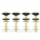 4 Pack Toilet Tank to Bowl Bolt Kit, Brass Plated Heavy Duty Toilet Bolts Rustproof Bolt Stainless Steel Nut Washer with Double Rubber Washers for Toilet Tank Bolts (2.56 inch Bolts)