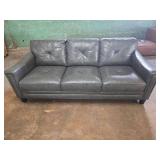 Atmore Leather Sofa - Gray  - Retail: $1,650