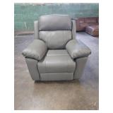 Brayden Top Grain Leather Recliner - Gray  - Retail: $960