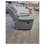 Brayden Top Grain Leather Recliner - Gray  - Retail: $960