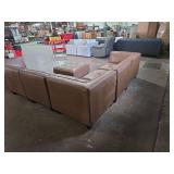 Wallingford 6-pc Modular Leather Sectional with Ottoman - Carmel  - Retail: $4,900