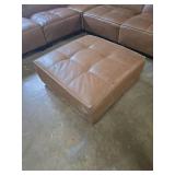 Wallingford 6-pc Modular Leather Sectional with Ottoman - Carmel  - Retail: $4,900