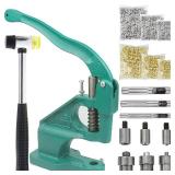 Hand Press Grommet Machine Tarp Grommet Tool Kit Heavy Duty Grommet Press with Punch Hole Tool,Rubber Hammer,3 Dies (#0#2#4),3000Pcs Sliver/Gold Grommets(1/4 3/8 1/2 inch) for Fabric Curtains Kit