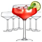 Amazing Abby - Courtney - 12-Ounce Plastic Coupe Glasses (Set of 6), Martini Glasses, Champagne Saucers, Reusable, BPA-Free, Shatter-Proof, Dishwasher-Safe, Perfect for Poolside, Outdoors, and More