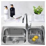 Acrylic soap Dish Tray for Bathroom Counter and Kitchen - Waterproof Countertop Organizer for Soap Dish, Vanity, Plants, Candles (1, Large-9 x 5.9 x 1.5 inch)