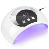 Wisdompark UV LED Nail Lamp, 54W UV Light for Gel Nails with Automatic Sensor/3 Timer Setting Professional Nail Dryer Gel Polish Curing Lamp Nail Art Tools