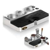 Bincoo Espresso Tamping Station - Lightweight Organizer with Removable Mat, Fits 58/54/53/51mm Portafilters, Tmaper, Non-Slip Base, Compact Coffee Bar Space Saver