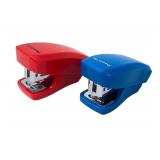 Aria Premium Mini Stapler Set by PraxxisPro - with Built-in Staple Removers, 2000 Standard Staples Included - for Office, School, and Travel, Set of 2, Blue & Red