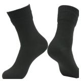 RANDY SUN Waterproof Hiking Socks For Men, Climbing Running Spelunking Exploring Outdoor Socks Gardening Yard Work Rainy Days Socks Elastic Cuff And Cushioned Footed(1 Pair Midcalf Black L)