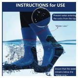 RANDY SUN Waterproof Hiking Socks For Men, Climbing Running Spelunking Exploring Outdoor Socks Gardening Yard Work Rainy Days Socks Elastic Cuff And Cushioned Footed(1 Pair Midcalf Black L)