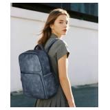 SYTRAH Leather Backpack for Women, Vintage 15.6 inch Laptop Backpack Purse for Women, College Casual Backpacks Ladies Computer Bags for Travel Business Work Vintage Blue