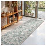 jinchan Runner Rugs 2x5 Vintage-Inspired Floral Design Machine Washable Non-Slip Ultra-Thin Low Pile Rubber Backing Runner Rug for Kitchen Hallway Laundry Room Entryway