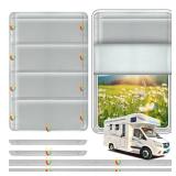 RV Door Window Shade Cover - Magnetic RV Blackout Window Cover with UV Protection and Privacy Features (25 * 16 in) Foldable Magnet Design, Waterproof Fabric, and Reflective Silver Coating
