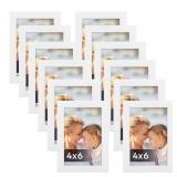 Lyeasw 4x6 Picture Frames White 12 Pack, Multi 4 by 6 Photo Frame with HD Glass for Wall Mount or Tabletop Display