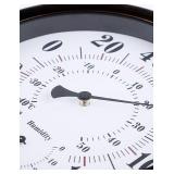 Indoor Outdoor Thermometer - Premium Steel Wall Thermometer Hygrometer for Patio, Wall or Decorative, No Battery Required Hanging Thermometer 8 Round Diameter (Bronze)