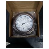 Indoor Outdoor Thermometer - Premium Steel Wall Thermometer Hygrometer for Patio, Wall or Decorative, No Battery Required Hanging Thermometer 8 Round Diameter (Bronze)