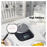 NUTRI FIT Digital Food Scale Small Kitchen Scales Weight in Grams and OZ for Cooking Baking Weight Loss, Stainless Steel Tare & Backlit LCD Display, Black