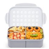 MISS BIG Bento Box,Bento Box Adult,Lunch Box,Leak Proof Lunch Containers,No BPAs and No Chemical Dyes Bento Lunch Box,Dishwasher and Microwave Safe Lunch Containers for Adults(1900ml Gray)