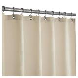 Barossa Design X-Long Fabric Waffle Weave Shower Curtain 96 inch Height, Hotel Luxury Spa, 230gsm Heavyweight, Water Repellent, Machine Washable, Cream, 71X96