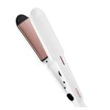 Conair Double Ceramic Flat Iron, 1½-inch Flat Iron, 5 Heat Settings Up to 410°F, Extra-Wide Floating Plates, For All Hair Types and Textures, White