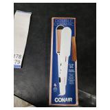 Conair Double Ceramic Flat Iron, 1½-inch Flat Iron, 5 Heat Settings Up to 410°F, Extra-Wide Floating Plates, For All Hair Types and Textures, White