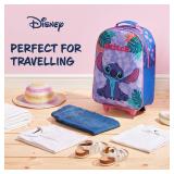 Disney Kids Suitcase - Foldable Trolley Bag 47 x 30cm, 2 Wheels Extendable Handle - Kids Gifts (Blue Stitch)