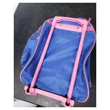 Disney Kids Suitcase - Foldable Trolley Bag 47 x 30cm, 2 Wheels Extendable Handle - Kids Gifts (Blue Stitch)