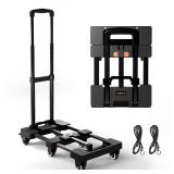 Voipvvii Folding Hand Truck 500lbs, Portable Heavy Duty Dolly Cart, 6 Wheels Collapsible Luggage Cart - Compact Trolley Cart for Easy Moving - Ideal Hand Cart for Travel and More