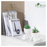 Der Rose 2 Pack Fake Plants Succulents Plants Artificial for Living Room Home Bathroom Office Decor
