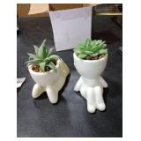 Der Rose 2 Pack Fake Plants Succulents Plants Artificial for Living Room Home Bathroom Office Decor