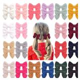 Jollybows 40PCS 2.8 Baby Girls Hair Bows Alligator Clips Woolen Hair Barrettes Hair Accessories for Little Girls Toddlers Teens Kids (1- Light Multi-colored)