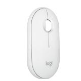 Logitech Pebble Mouse 2 M350s Slim Bluetooth Wireless Mouse, Portable, Lightweight, Customizable Button, Quiet Clicks, Easy-Switch for Windows, macOS, iPadOS, Android, Chrome OS - Tonal White