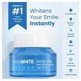PurelyWHITE DELUXE, Whitening Powder - Removes Stains, No Sensitivity - Enamel-Safe Toothpaste Whitening Powder for Coffee, Tea, Food, Wine, and Tobacco Stains.
