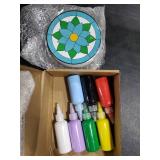 MultiPcs Stained Glass Painting Starter Kit Suncatcher Craft DIY Window Paint Art Including 7 Colors 12 Suncatchers 12 Patterns 12 Chains 4 Tool Set for DIY Project Spring Home Birthday Party Activiti