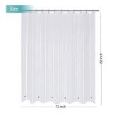 Mrs Awesome 72x68 Shorter Shower Curtain Liner with 6 Magnets Clear PEVA Waterproof Plastic Shower Curtain 72 x 68 inches, Clear