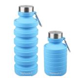 Nefeeko Collapsible Water Bottle, 27oz Reuseable BPA Free Silicone Foldable Water Bottles for Travel Gym Camping Hiking, Portable Leak Proof Sports Water Bottle with Carabiner