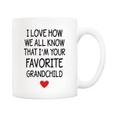 5Aup Mothers Day and Fathers Day Great Grandma Grandpa Mug from Granddaughter Grandson, I Love How We All Know That I