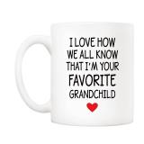 5Aup Mothers Day and Fathers Day Great Grandma Grandpa Mug from Granddaughter Grandson, I Love How We All Know That I