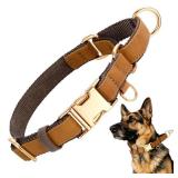 TOBYTO Martingale Dog Collars for Small Medium Large Dogs, No Pull Dog Training Collars Quick Release Buckle Adjustable Martingale Collars Escape Proof, Yellow(L:17-21)